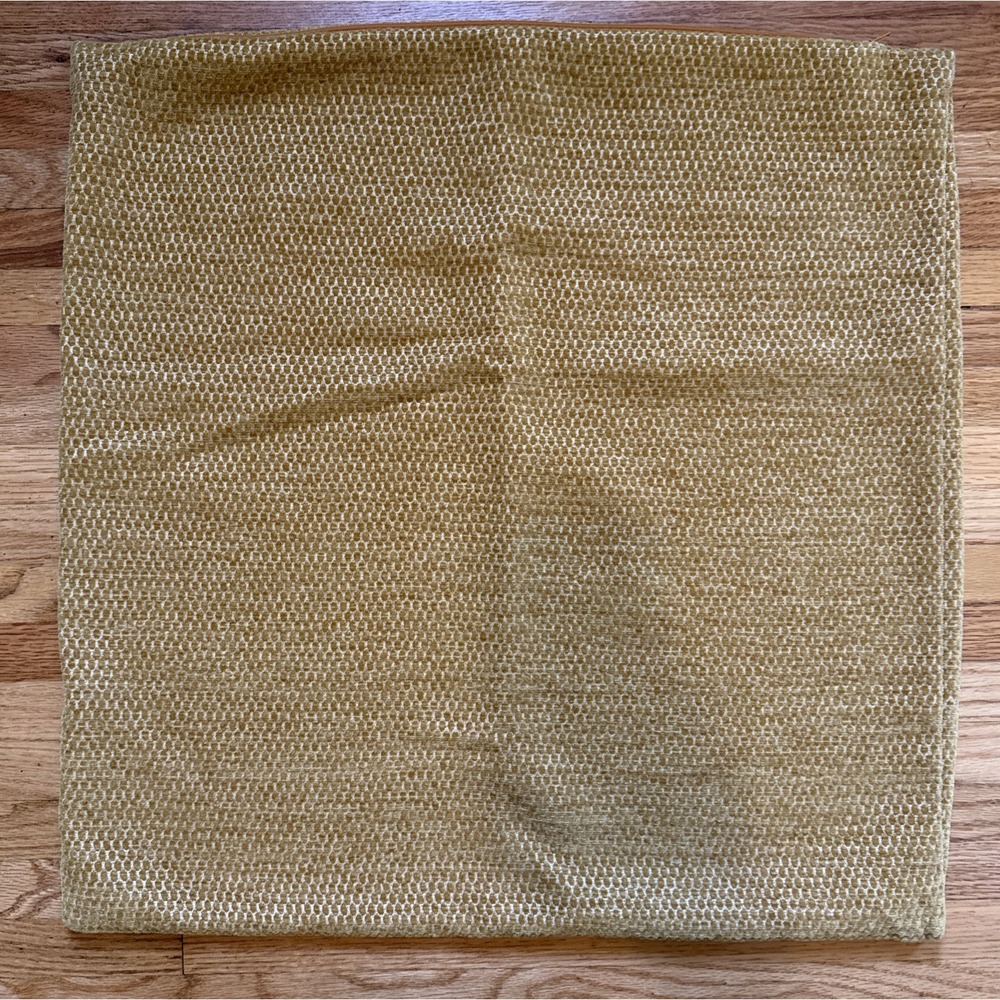 Crate & Barrel 23" x 23" mustard Yellow, Textured Pillow Cover Pet Smoke Free